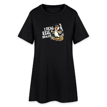 Poulet vendeur d’œufs local - Robe T-shirt Femme - noir - Devant