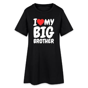Ich liebe meinen großen Bruder Herz lustige Familie - Frauen T-Shirt-Kleid - Schwarz - Vorne