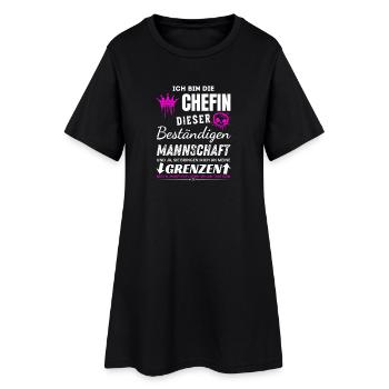 Patron des cadeaux durables du chef d’équipe - Robe T-shirt Femme - noir - Devant