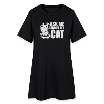 Demandez-moi pour mon chat Chat Amour des animaux Animaux - Robe T-shirt Femme - noir - Devant