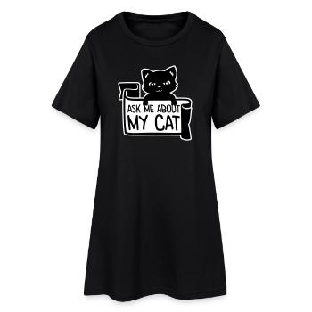 Demandez-moi pour mon chat Chat Amour des animaux Animaux - Robe T-shirt Femme - noir - Devant