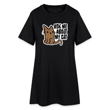 Demandez-moi pour mon chat Chat Amour des animaux Animaux - Robe T-shirt Femme - noir - Devant