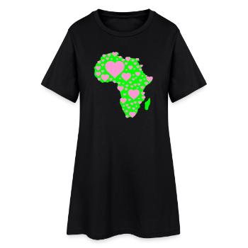 Motif du cœur africain - Robe T-shirt Femme - noir - Devant