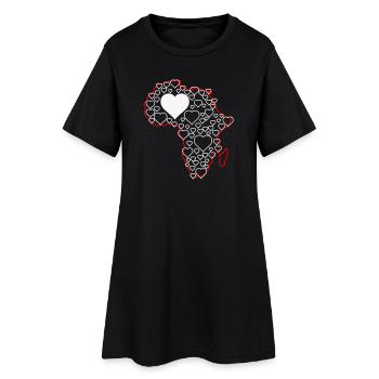 Motif du cœur en Afrique : Love Continents - Robe T-shirt Femme - noir - Devant