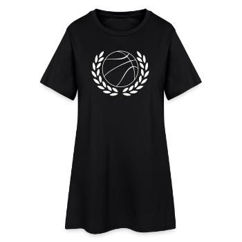 Emblème de la couronne de laurier de basket dans la couronne de laurier - Robe T-shirt Femme - noir - Devant