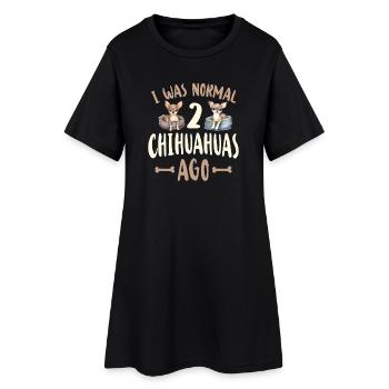 Chihuahua Chihuahueño J’étais normal - Robe T-shirt Femme - noir - Devant