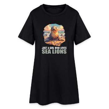 Lions de mer Lion de mer - Robe T-shirt Femme - noir - Devant