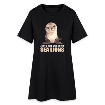 Lions de mer Lion de mer - Robe T-shirt Femme - noir - Devant