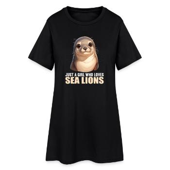 Lions de mer Lion de mer - Robe T-shirt Femme - noir - Devant