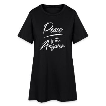 La paix est la réponse Typographie Design Diction - Robe T-shirt Femme - noir - Devant