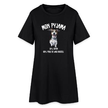 Jack Russell Hundepyjama-Humor - Frauen T-Shirt-Kleid - Schwarz - Vorne