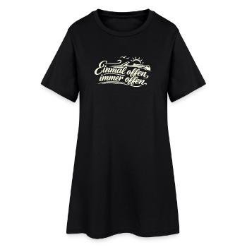 Einmal offen, immer offen  Cabrio Spruch Retro - Frauen T-Shirt-Kleid - Schwarz - Vorne