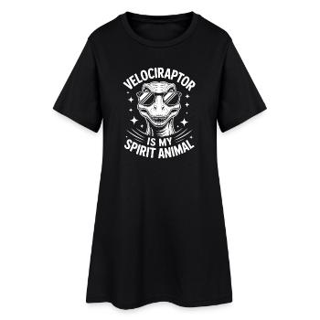 Vélociraptor dit un don drôle de vélociraptor - Robe T-shirt Femme - noir - Devant