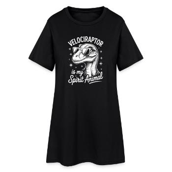 Vélociraptor dit un don drôle de vélociraptor - Robe T-shirt Femme - noir - Devant