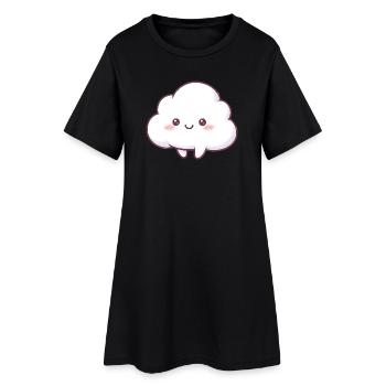 Cuddly Cloud Kawaii Cartoon - Women’s T-Shirt Dress - black - Front