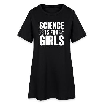 La science, c’est pour les filles - Robe T-shirt Femme - noir - Devant