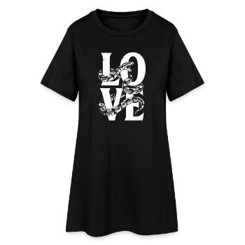 Königspython Schlangen LOVE Terrarium Python - Frauen T-Shirt-Kleid - Schwarz - Vorne