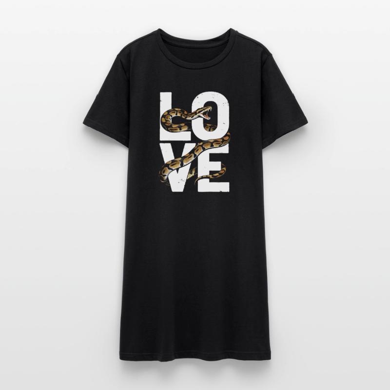 Königspython Schlangen LOVE Terrarium Python Frauen T-Shirt-Kleid