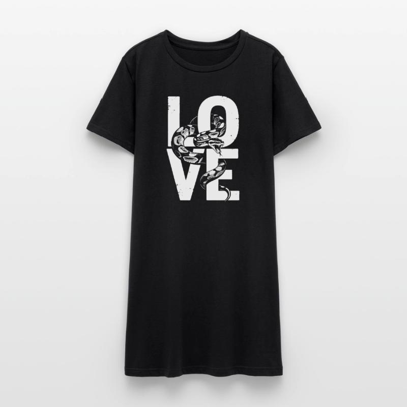 Königspython Schlangen LOVE Terrarium Python Frauen T-Shirt-Kleid