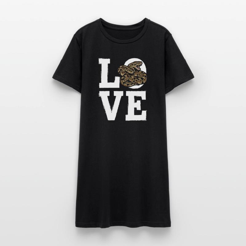 Königspython Schlangen LOVE Terrarium Python Frauen T-Shirt-Kleid