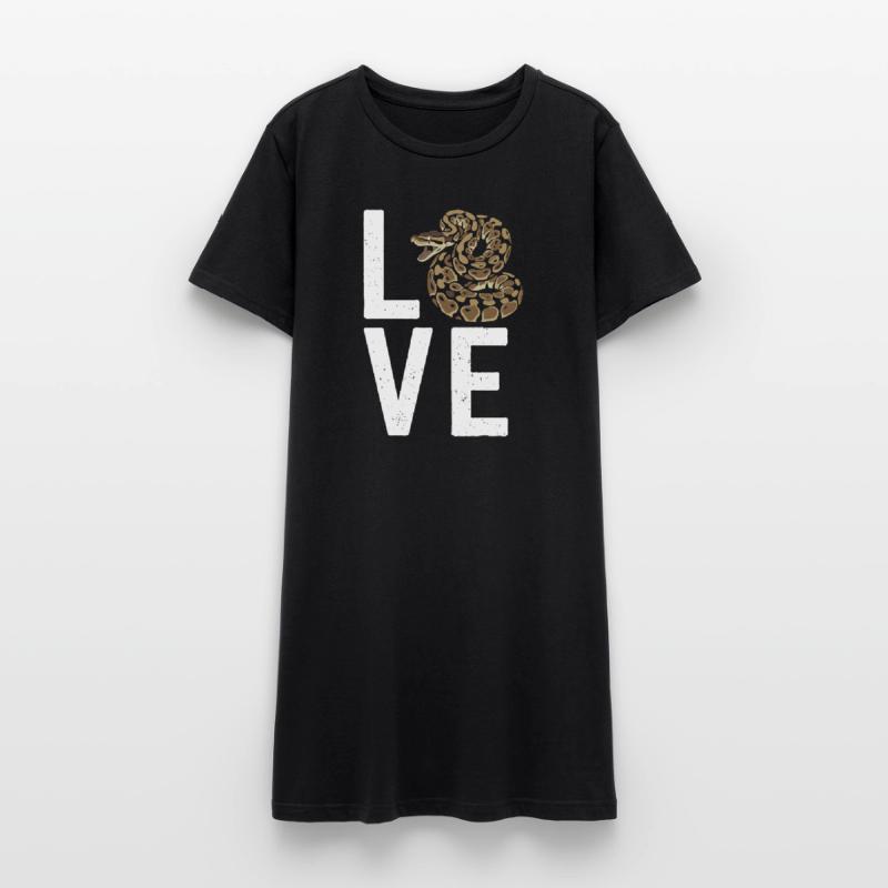 King Python Snakes LOVE Terrarium Python Women’s T-Shirt Dress