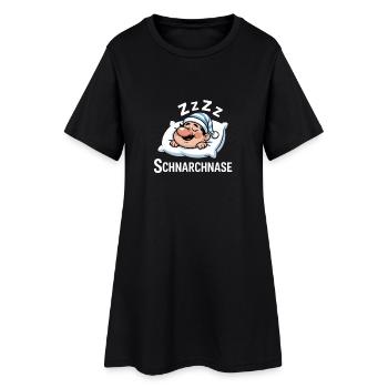 Humour drôle : nez qui ronfle, tête endormie, - Robe T-shirt Femme - noir - Devant