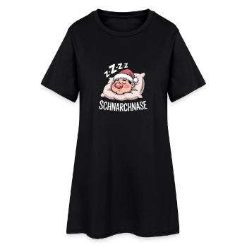 Humour du Père Noël ronflant Zzz - Robe T-shirt Femme - noir - Devant