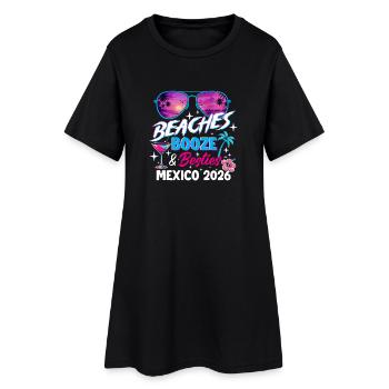 Plages Booze Besties Mexique 2026 Ambiance Voyage entre filles - Robe T-shirt Femme - noir - Devant