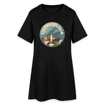 Découvrez l’art de voyage du château de Liechtenstein Vaduz - Robe T-shirt Femme - noir - Devant