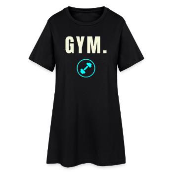GYM. Success Edition - Minimalistisches Design - Frauen T-Shirt-Kleid - Schwarz - Vorne