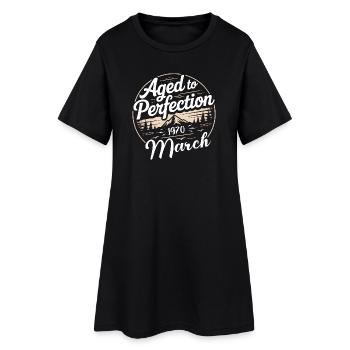Présent d’anniversaire mars 1970 - Robe T-shirt Femme - noir - Devant