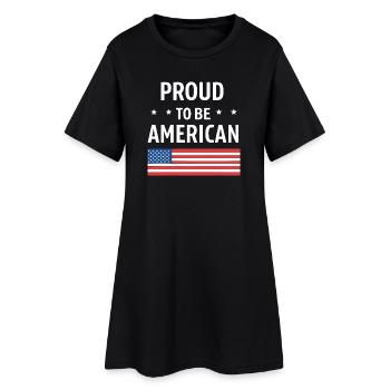 Fierté Américaine avec drapeau US - Robe T-shirt Femme - noir - Devant