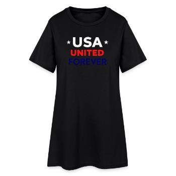 USA United Forever - Robe T-shirt Femme - noir - Devant