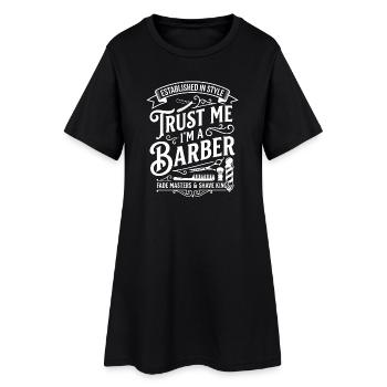 Dicton vintage du barbier : Fais-moi confiance - Robe T-shirt Femme - noir - Devant