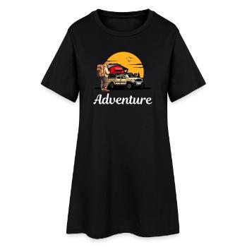 Road trip de camping sur un sentier d’aventure - Robe T-shirt Femme - noir - Devant