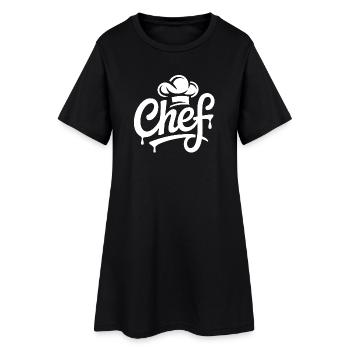 Chef logo lettering - Women’s T-Shirt Dress - black - Front
