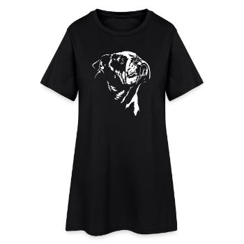 Chien Bouledogue Anglais Silhouette de Chien Wilsigns - Robe T-shirt Femme - noir - Devant