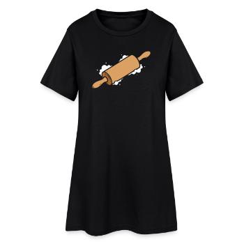 Icône simple en rouleau à pâtisserie - Robe T-shirt Femme - noir - Devant
