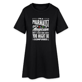 Pharmacien, pas magicien, technicien de pharmacie - Robe T-shirt Femme - noir - Devant