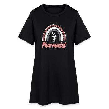 Boho Rainbow Pharmacist Pharmacy Technician - Women’s T-Shirt Dress - black - Front