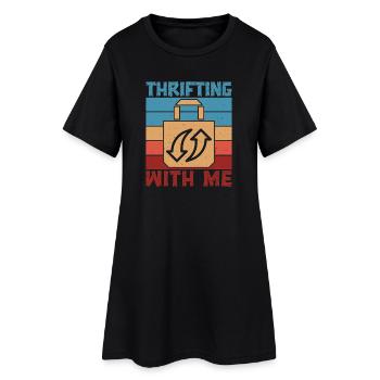 Magasin d’occasion qui fait de la friperie avec moi - Robe T-shirt Femme - noir - Devant