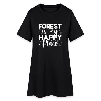 La forêt de champignons morelle est mon endroit heureux champignon - Robe T-shirt Femme - noir - Devant