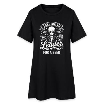 Conception de la mission Alien Beer - Robe T-shirt Femme - noir - Devant