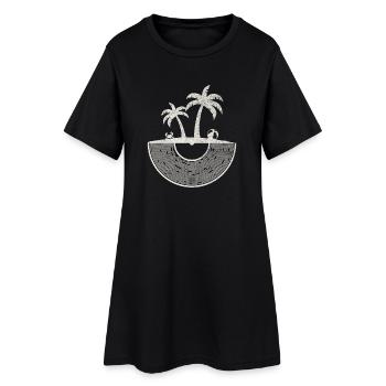 Art du coucher de soleil sur une île tropicale en vinyle - Robe T-shirt Femme - noir - Devant