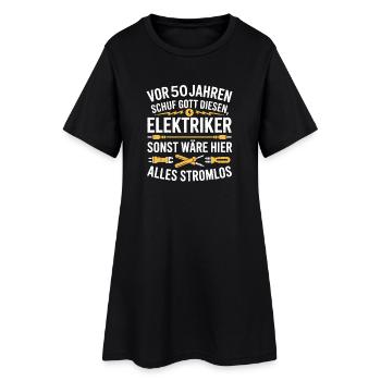 Electronics Technician 50 Birthday Electricity Electrician - Women’s T-Shirt Dress - black - Front