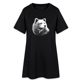 Bear – graphismes réalistes en noir et blanc - Robe T-shirt Femme - noir - Devant