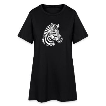 Zèbre – graphique noir et blanc avec un zèbre - Robe T-shirt Femme - noir - Devant