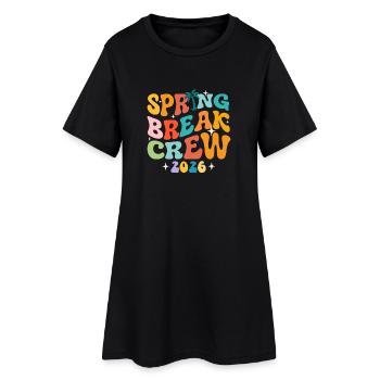 Équipe des vacances de printemps 2026 Voyage entre filles Croisière rétro Fun - Robe T-shirt Femme - noir - Devant