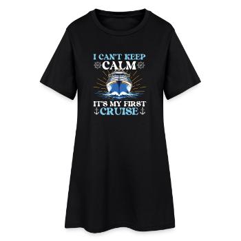First Cruise 2026 Retro Calm Not Possible Outfit - Women’s T-Shirt Dress - black - Front