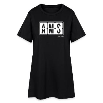 Amsterdam AMS, souvenir de t-shirt à capuche de ville - Robe T-shirt Femme - noir - Devant
